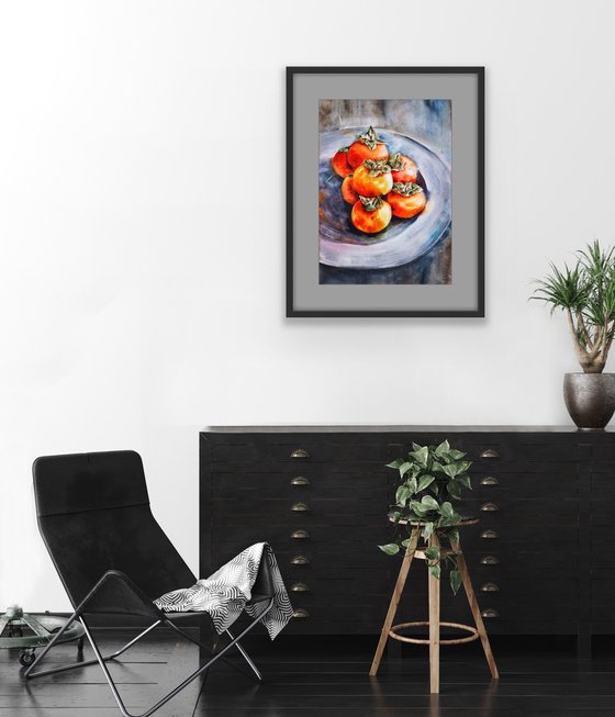 Still life with persimmons