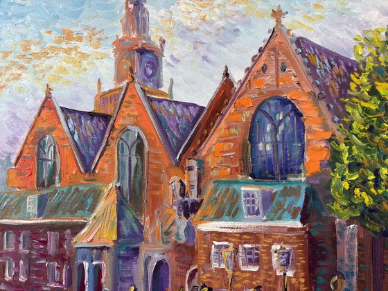 Old Church of Amsterdam Canal View