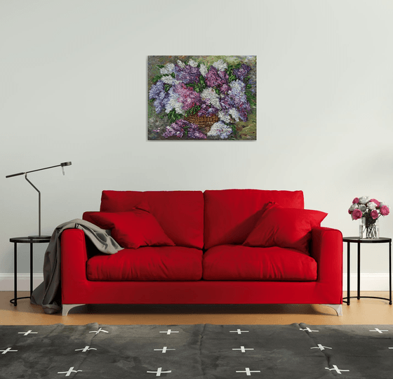 Lilacs(70x90cm, oil painting, palette knife)