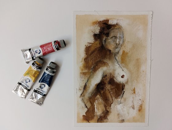 Stady ow naked woman 2. Oil on canvas