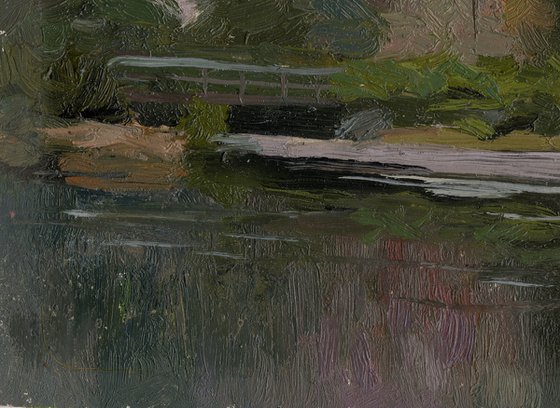 Japanese garden. Sakura blossom