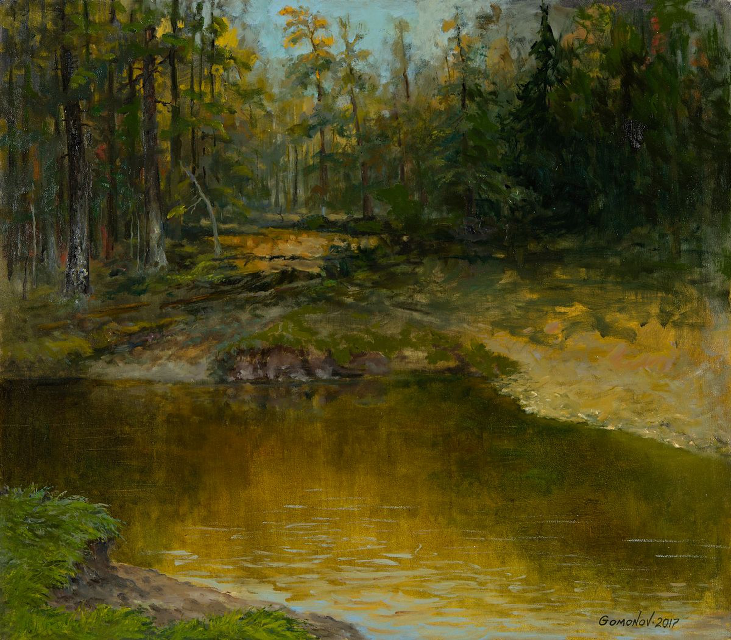 Forest River Oil Painting By Leanid Homanav Artfinder