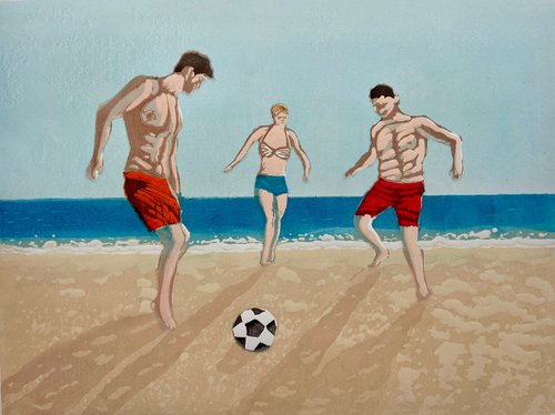 Footie on the Beach by Drusilla  Cole