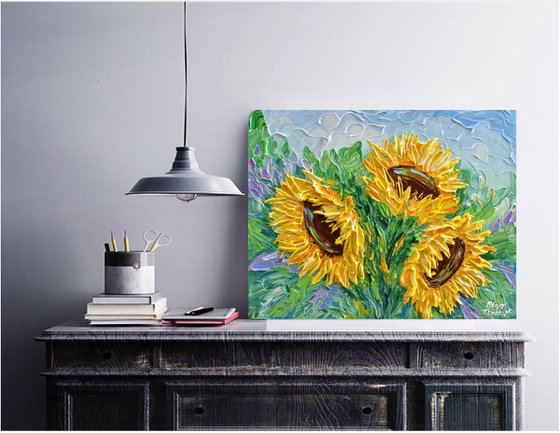 Three Sunflowers