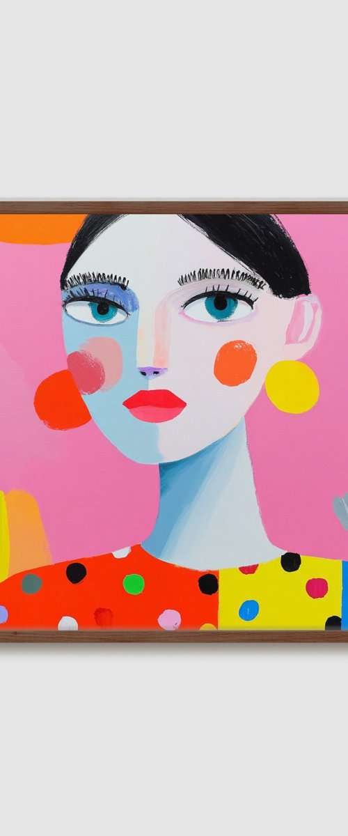 Polka Dot Woman Portrait by Sasha Robinson