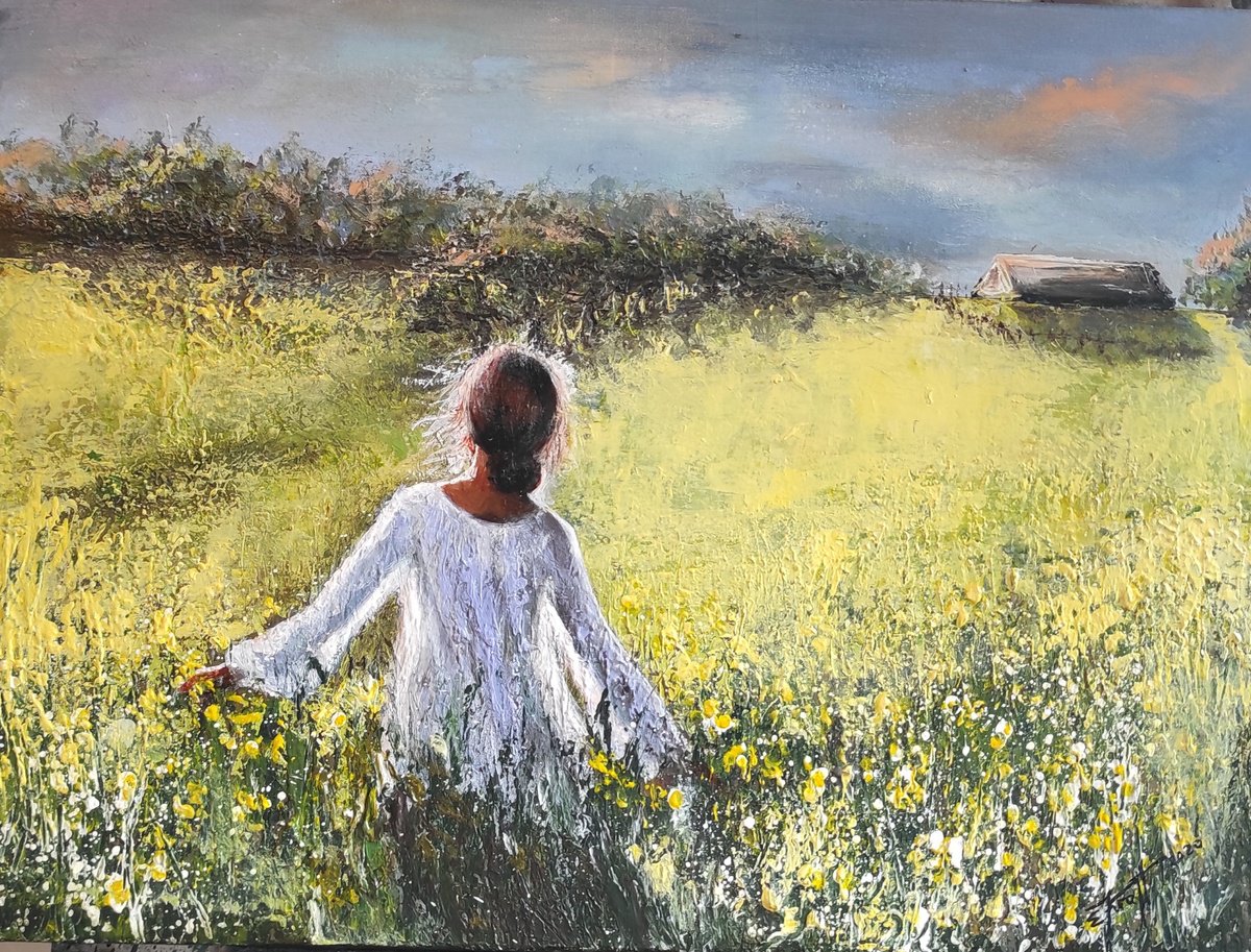 Expressive Portrait Acrylic Painting By Elena Kraft, 28 X 20, Rapsfeld, Original Artwork