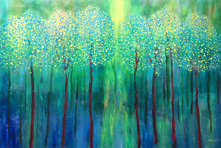 776 Abstract Forest Acrylic Painting By Tateh Artfinder
