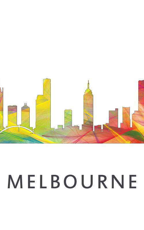 Melbourne Victoria Australia Skyline WB1 by Marlene Watson