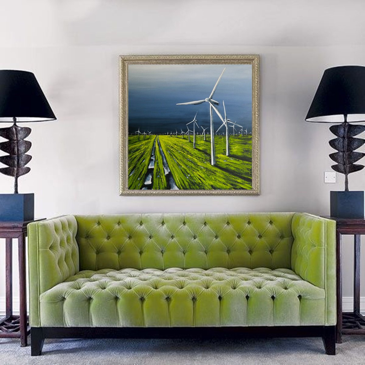 Impressionistic Landscape Acrylic Painting By Danijela Dan, 31 X 31, Catching The Wind, Original Artwork