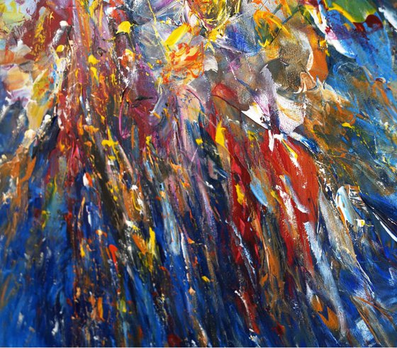 Flowing Blue XXXL 1, very large painting