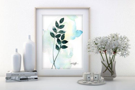 Botanical Song No. 4 - Minimalist Leaf Painting by Kathy Morton Stanion