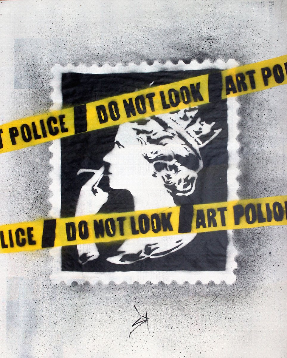 Urban And Pop Painting , Art Police (Cc). By Juan Sly, 23 X 30, Artwork For Sale On Artfinder