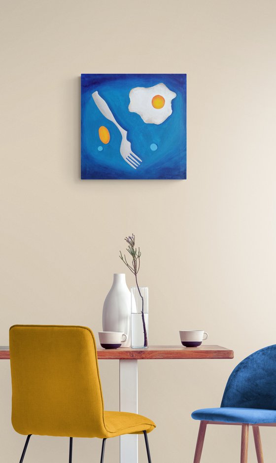 Still life with baked egg