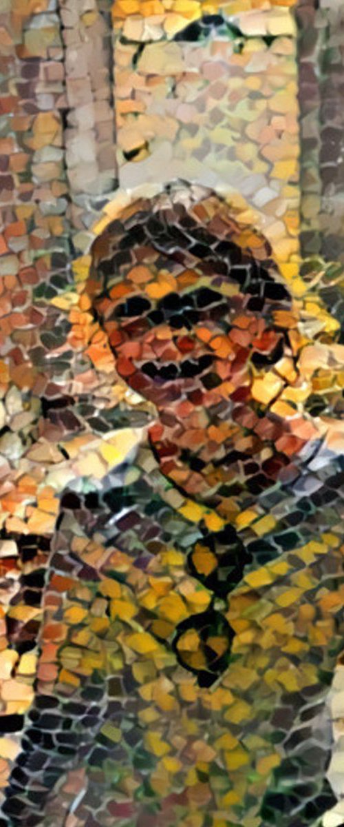 Life scene in mosaic N3 by Danielle ARNAL