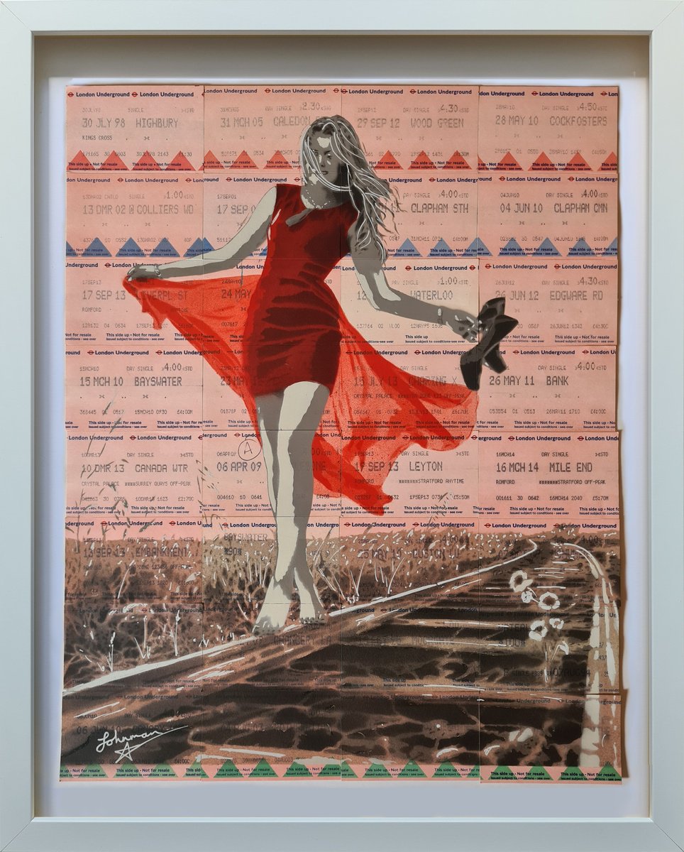 Urban And Pop Landscape Painting By Johnman, 17 X 20, A Love Of Life - Underground, Original Artwork