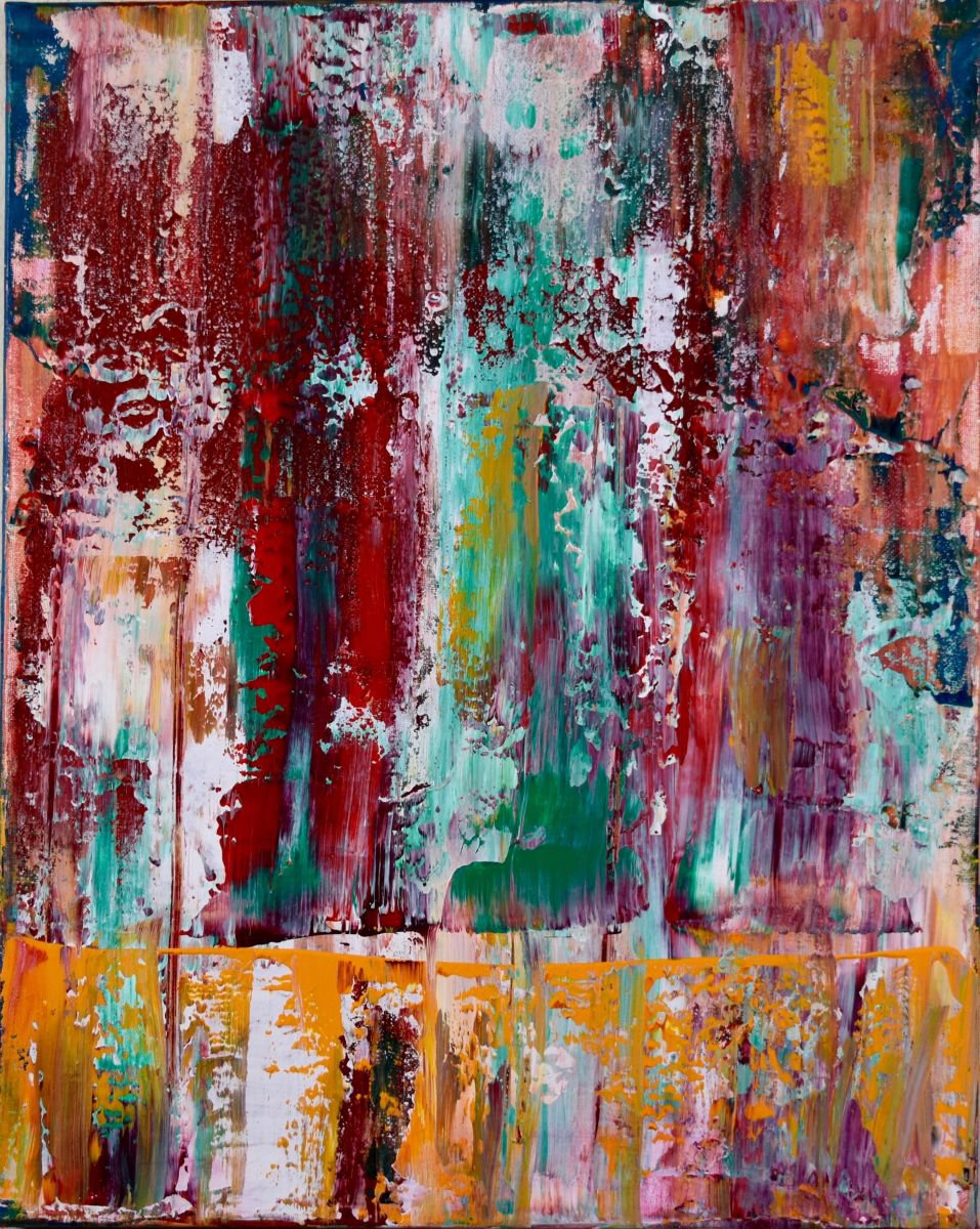 Abstract Acrylic Painting By Nestor Toro, 16 X 20", Lost In Los Angeles, Original Artwork