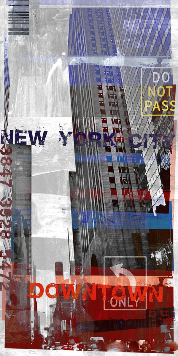 Abstract Cityscapes Photograph By Sven Pfrommer, 28 X 55", New York Skyliner Ii, Original Artwork