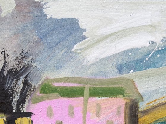 Pink Cottage with Pond