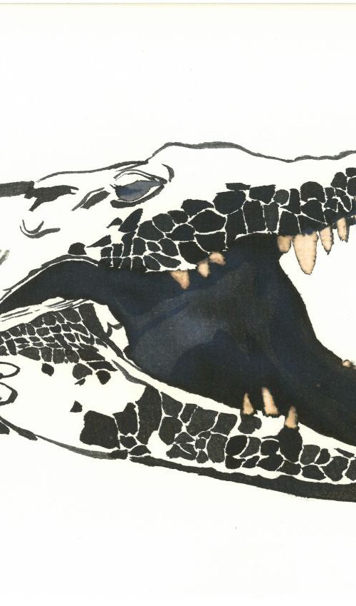 Crocodile I Animal Drawing by Ricardo Machado