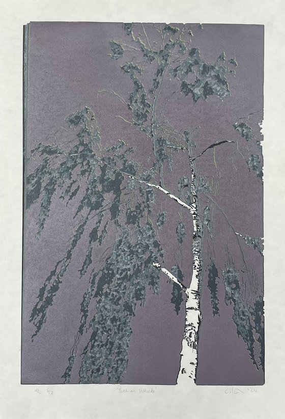 Birch Tree Linocut Print