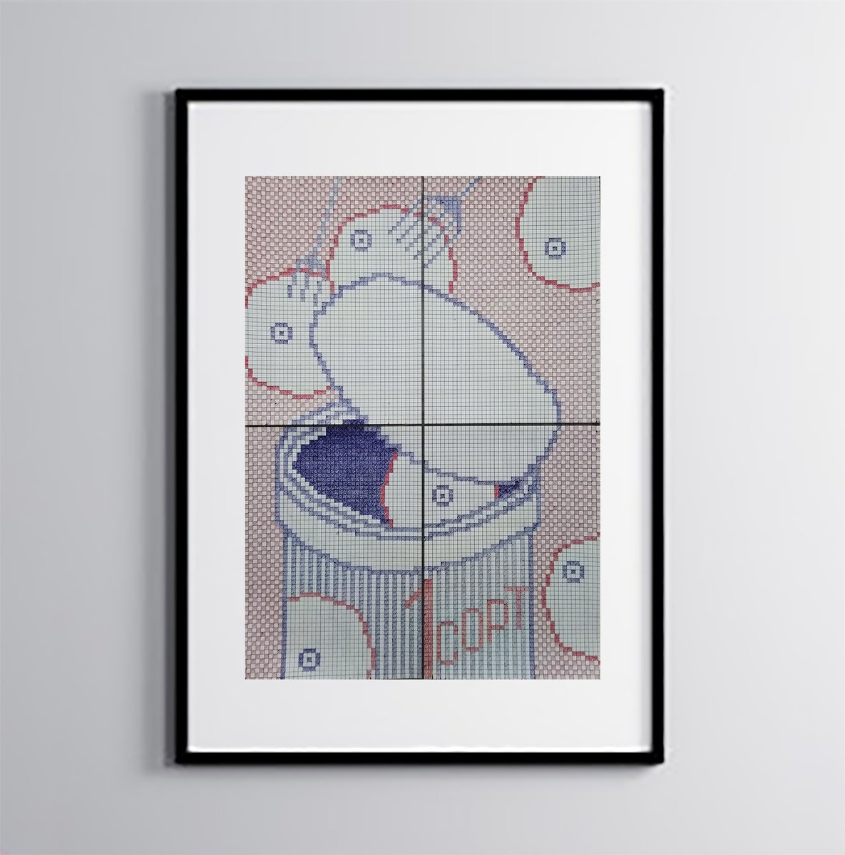 Geometric Still Life Drawing By Marya, 17 X 24", "It", Original Artwork