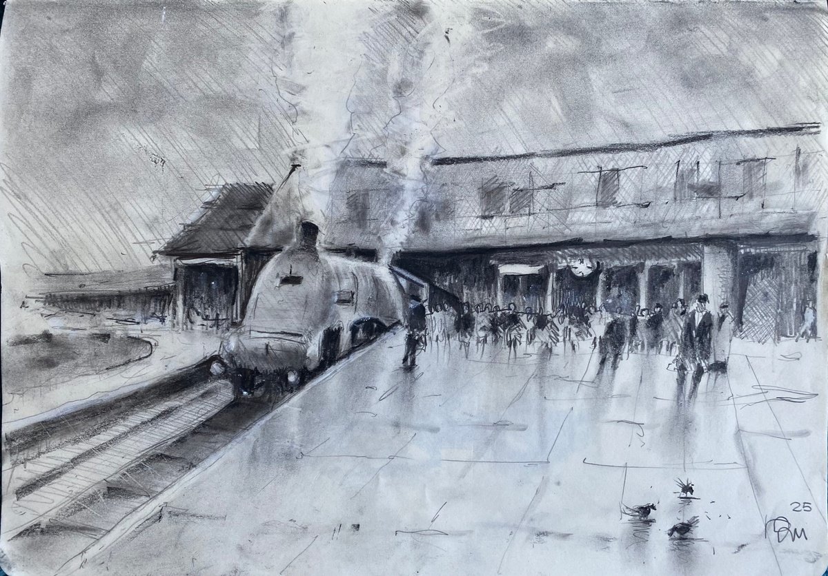 Impressionistic Charcoal Drawing , The Mighty Mallard-.. By Paul Mitchell, 12 X 8, Artwork For Sale On Artfinder