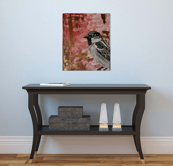 Original Sparrow Acrylic Painting