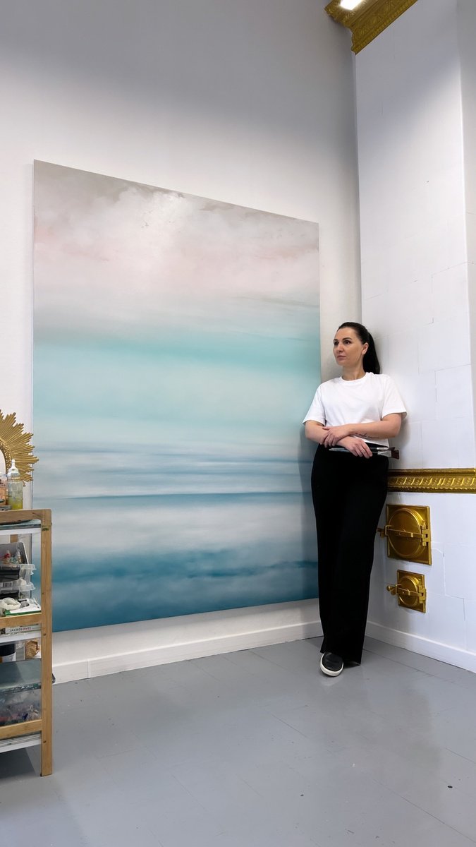 Abstract Landscape Oil Painting By Larissa Uvarova, 59 X 79", Deep Inside #71, Original Artwork