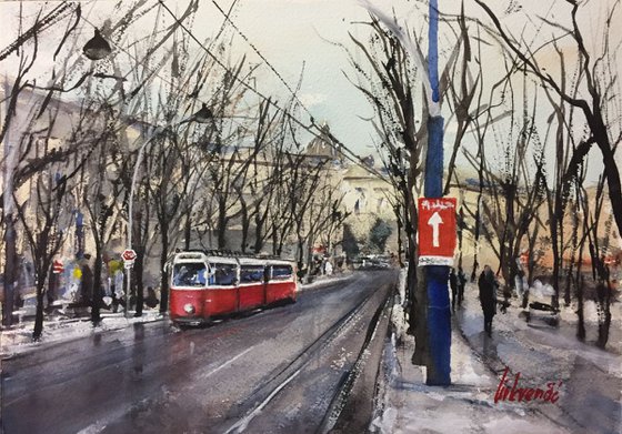 Vienna winter street scene