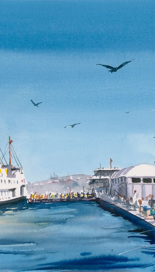 Istanbul boat station by Sasha Romm
