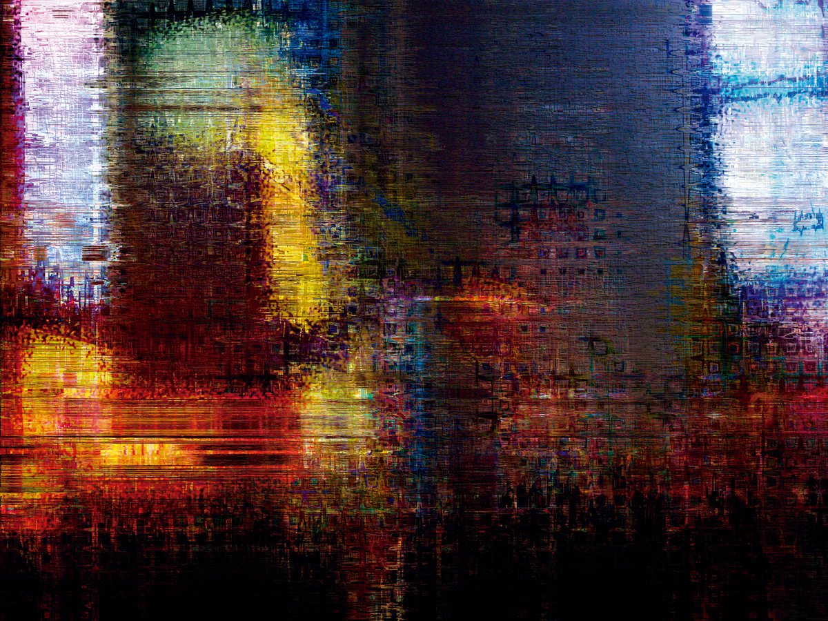 Abstract Cityscapes Print By Javier Diaz, 79 X 60, Estructuras Lumi?nicas 16/Xl Large Original Artwork, Original Artwork