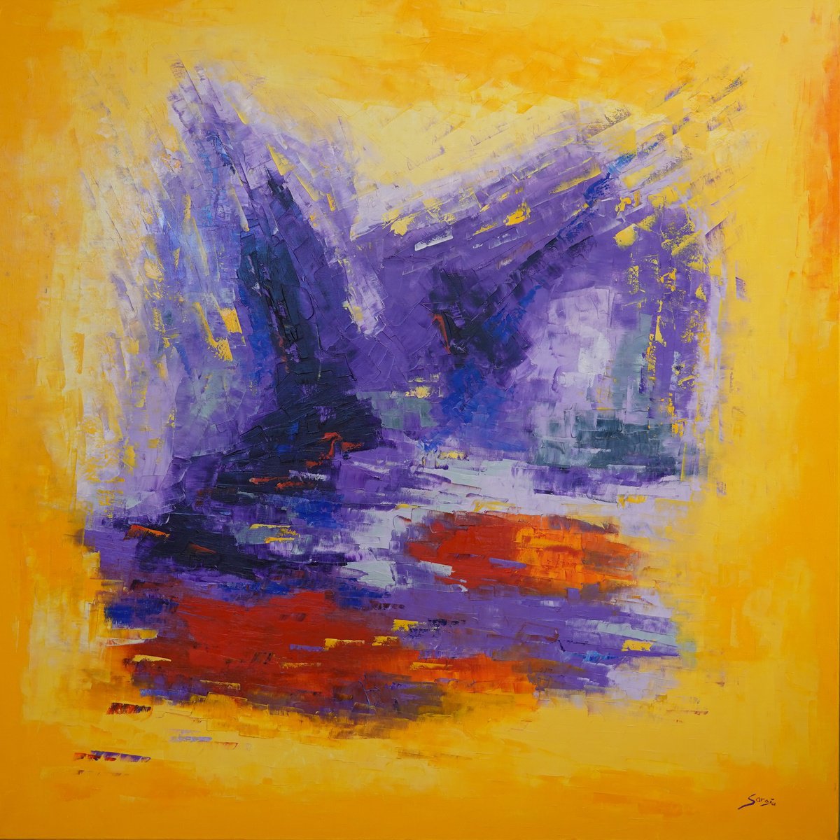 Yellow (Ref#:704-100Q) By Saroja Van Der Stegen, 41 X 41, Artwork For Sale On Artfinder