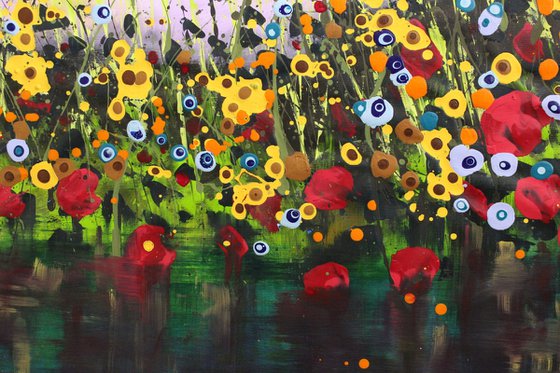 Take Me To The River #2 -  Large Original abstract floral painting