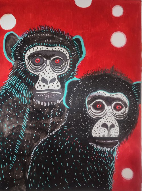 Two monkey by Kira K. Sadian