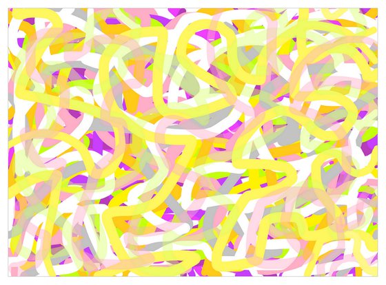 Abstraction art multi-colored yellow pink gray purple stripes