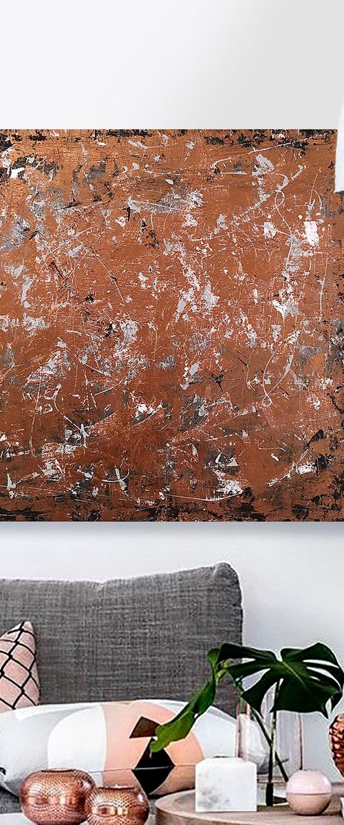 Contemporary Abstract "Copper" by Bo Kravchenko