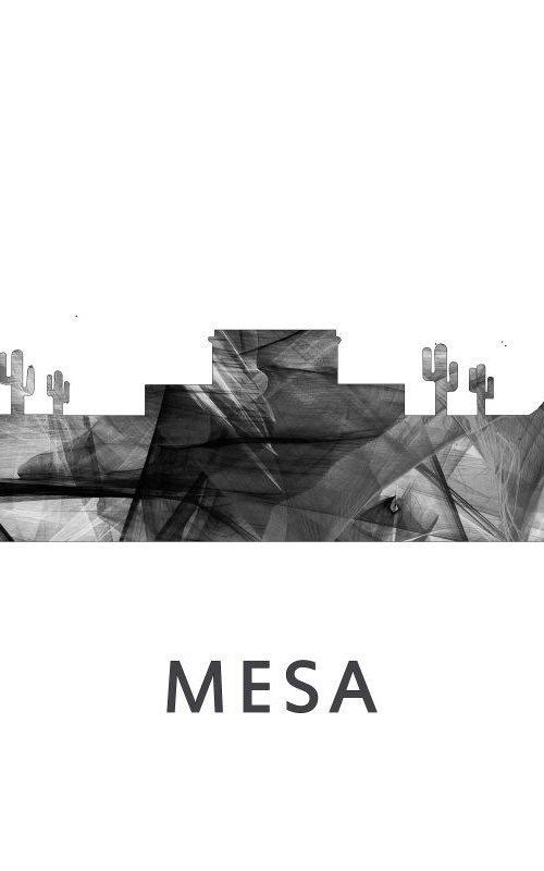 Mesa Arizona Skyline WB BW by Marlene Watson