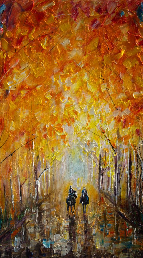 East Coast Fall Horseback Riding by Lena Owens at OLena Art