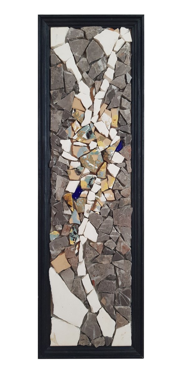 Abstract Relief By Ognyan Hristov, 8 X 26", "Fragment - M04", Original Artwork