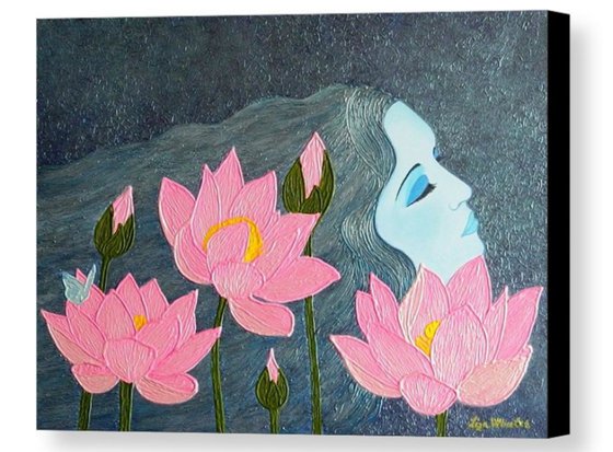 Magic Dreams - surreal lotus flower painting