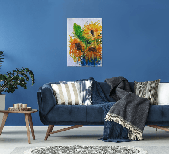 Sunflowers expression... /  ORIGINAL PAINTING