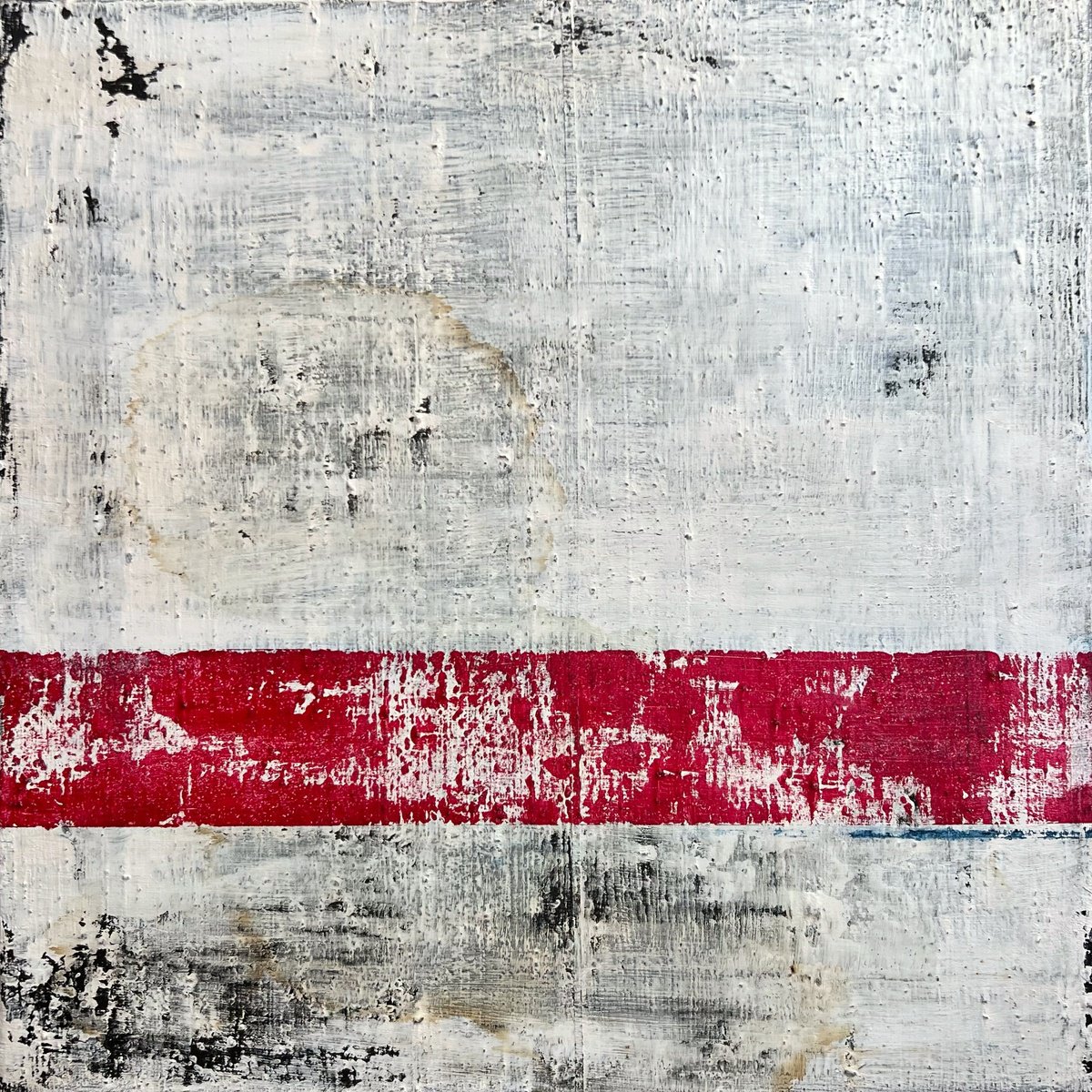 Abstract Painting By Sergio Aranda, 16 X 16", Red, Original Artwork