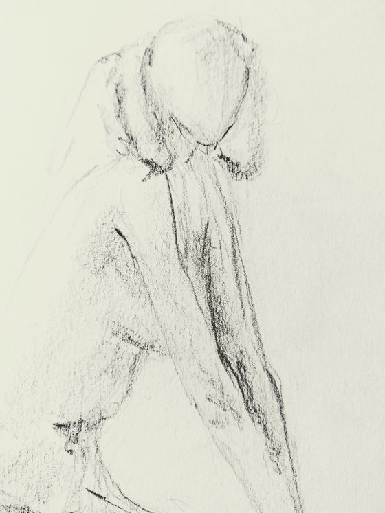 Nude. Original pencil drawing.