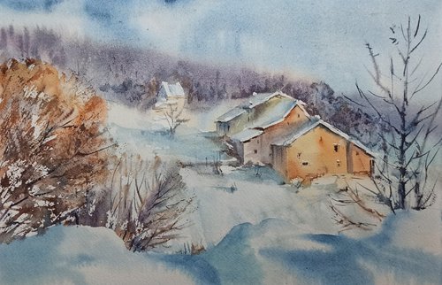 Winter in italian countryside n.1 by Olga Drozdova