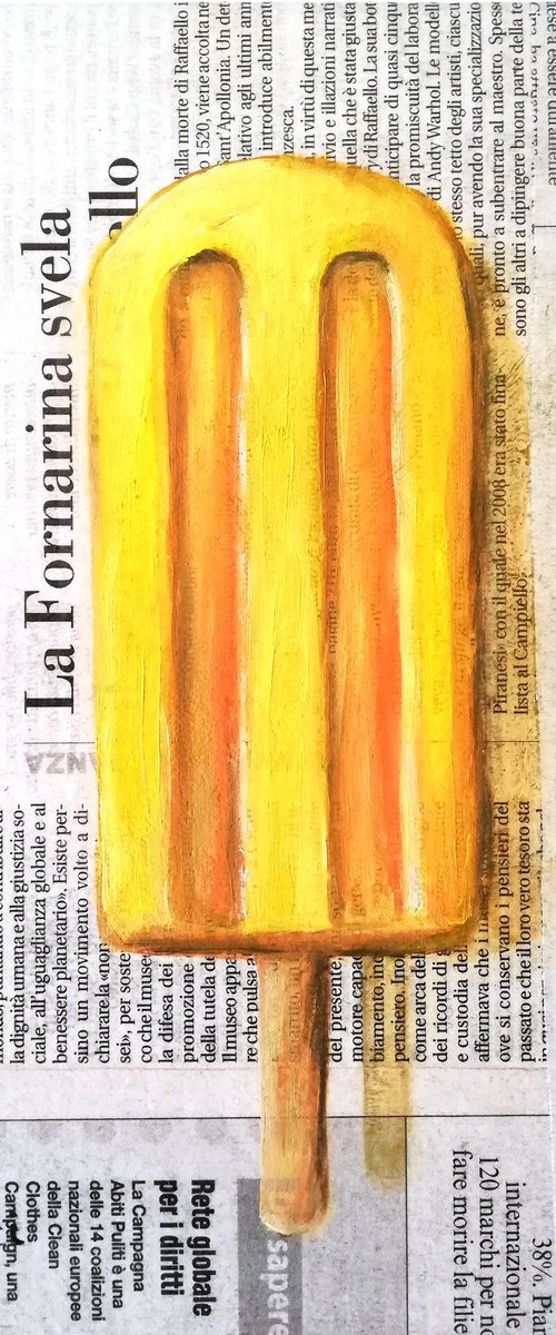 Popsicle on Newspaper by Katia Ricci