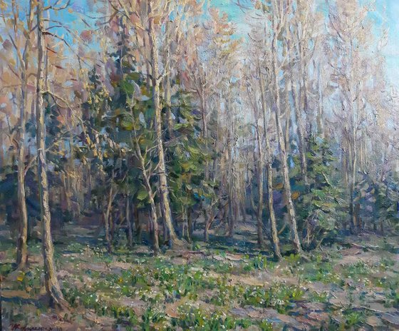 Oil painting Forest landscape nKoval7