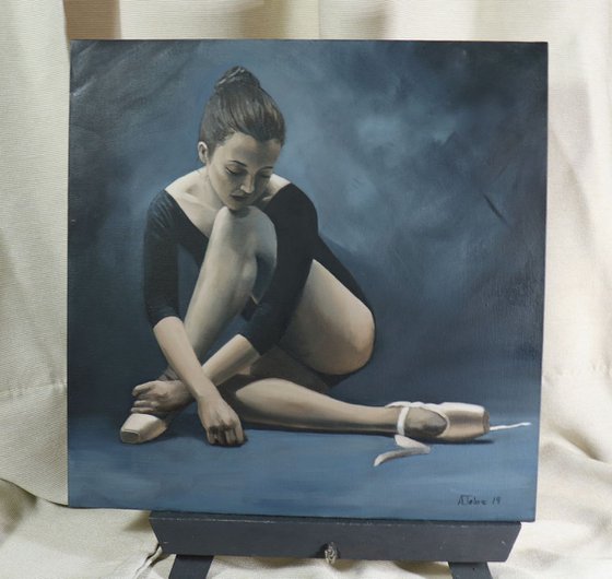 Dancer in Blue. Ballet Painting