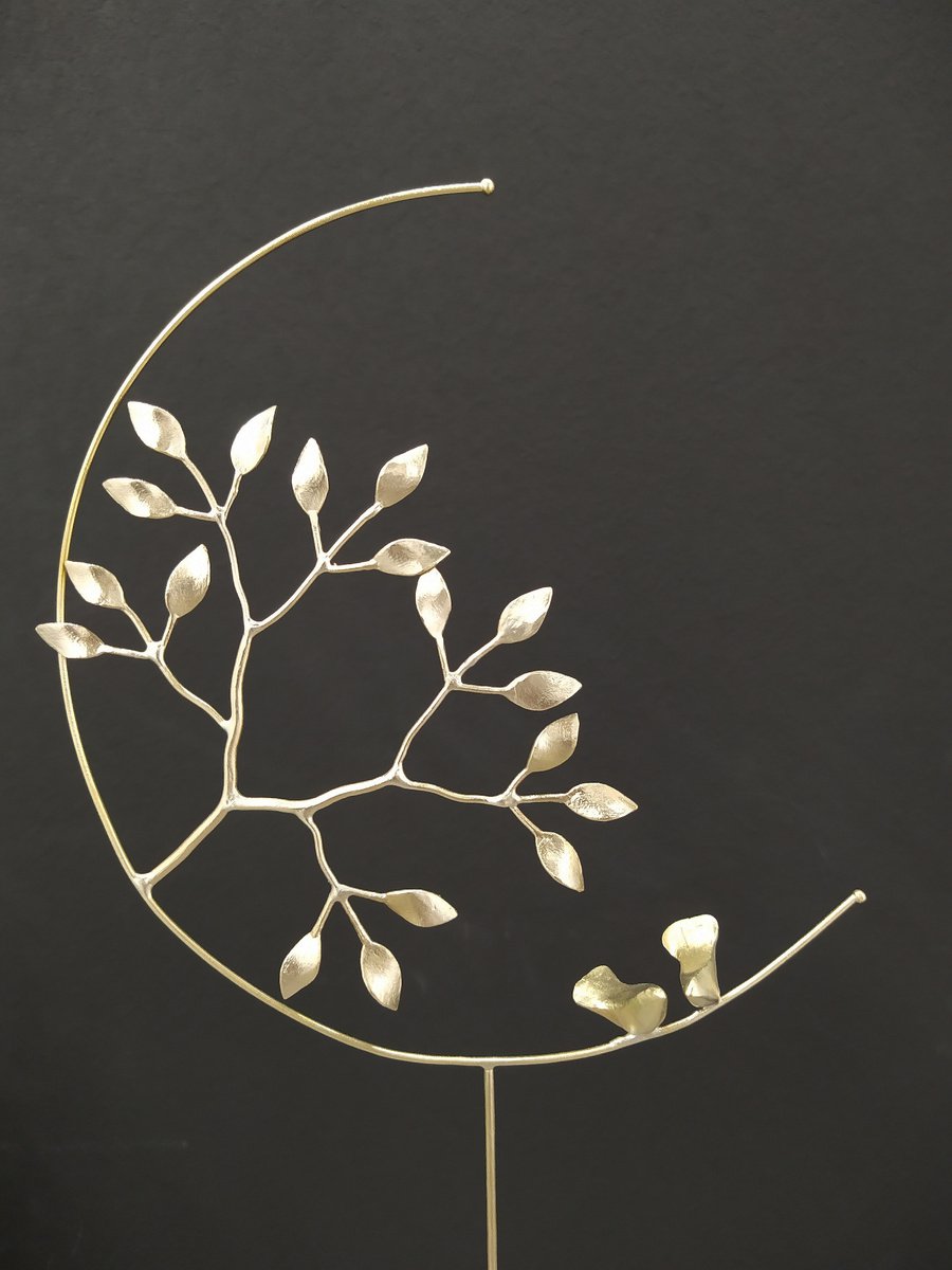 Abstract Animal Bronze Sculpture By Anna Andreadi, 6 X 14, Birdsong In The Forest, Original Artwork