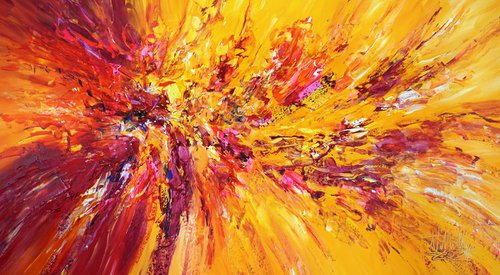 Yellow Red Abstraction C 3 by Peter Nottrott