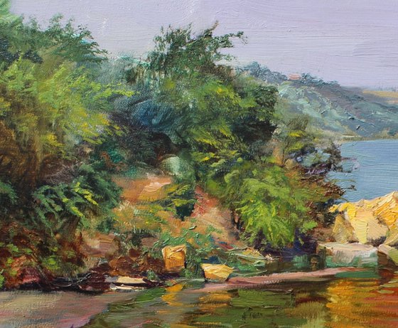 Summer Landscape with a Setter